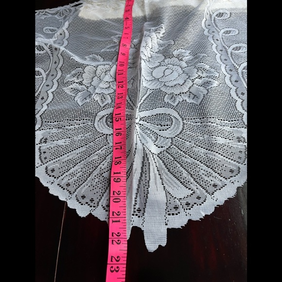 White Lace Look Half Window Curtains - Picture 8 of 9